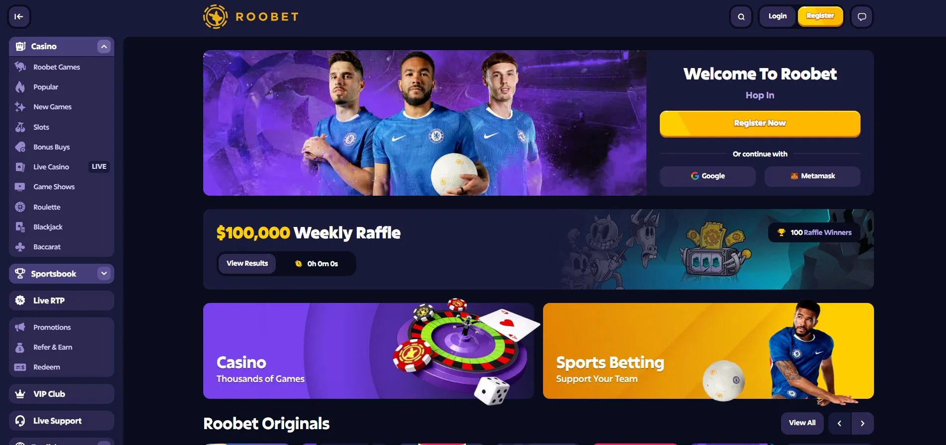 Oversikt over Roobet Oversikt over Roobet